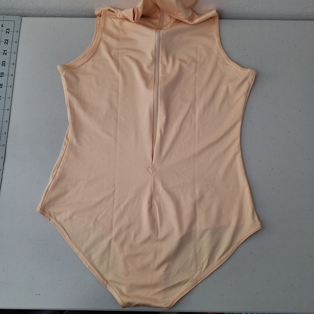 NWT Suprnova Womens Lrg Leotard Bodysuit Sleeveless Bodysuit Zip Front